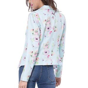 Light Blue Floral Watercolour Print Blazer